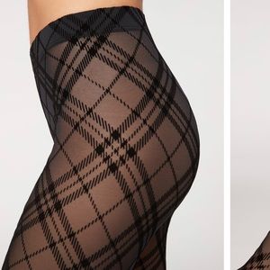 Calzedonia flocked tartan tight
